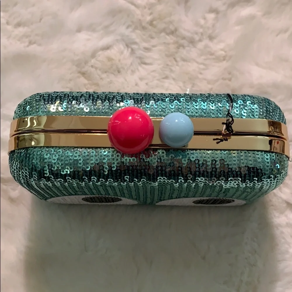 Charming Charlie RSVP Sequin Clutch with Eye Design NWT